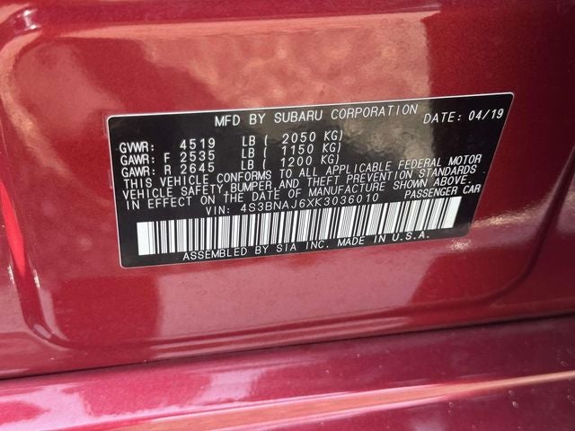 2019 Subaru Legacy 2.5i Limited