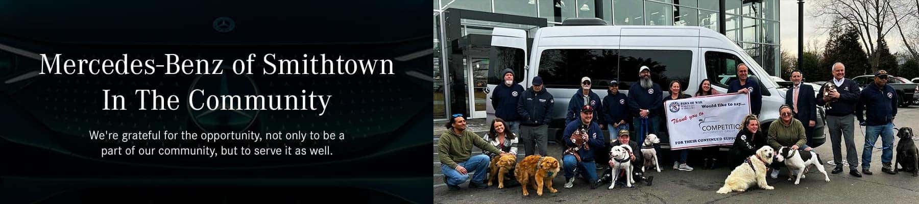 Mercedes-Benz of Smithtown In The Community &mdash; staff and volunteers with a donated Paws of War transport van