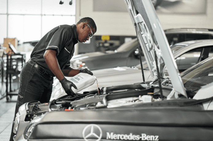 Technician working in the Mercedes-Benz of Smithtown service department