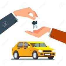 Illustration of a courtesy vehicle key handover