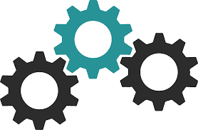 Illustration of gears representing genuine parts