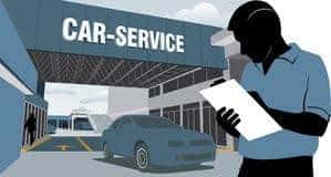 Illustration of an indoor service drive