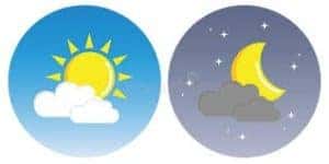 Illustration of day and night service drop-off hours