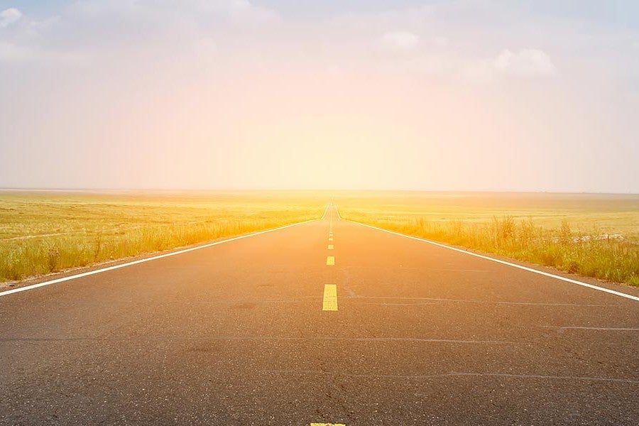 Open highway stretching toward the horizon